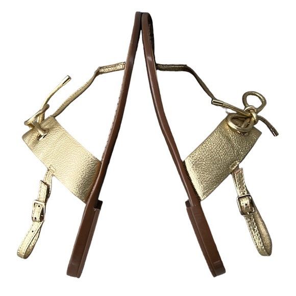 Kate Spade Carolina Metallic Gold Bow Thong Sandals - 7.5 - Picture 8 of 14